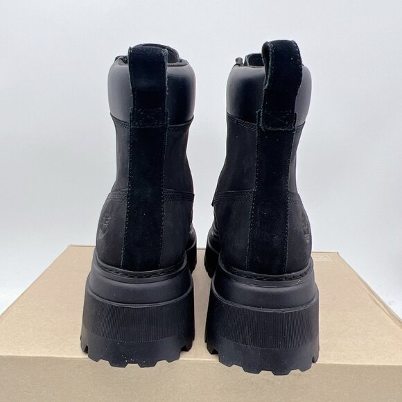 Timberland Sky 6 Inch Platform Lace Up Combat Boots A428J Black Leather US 8.5 - Picture 9 of 14
